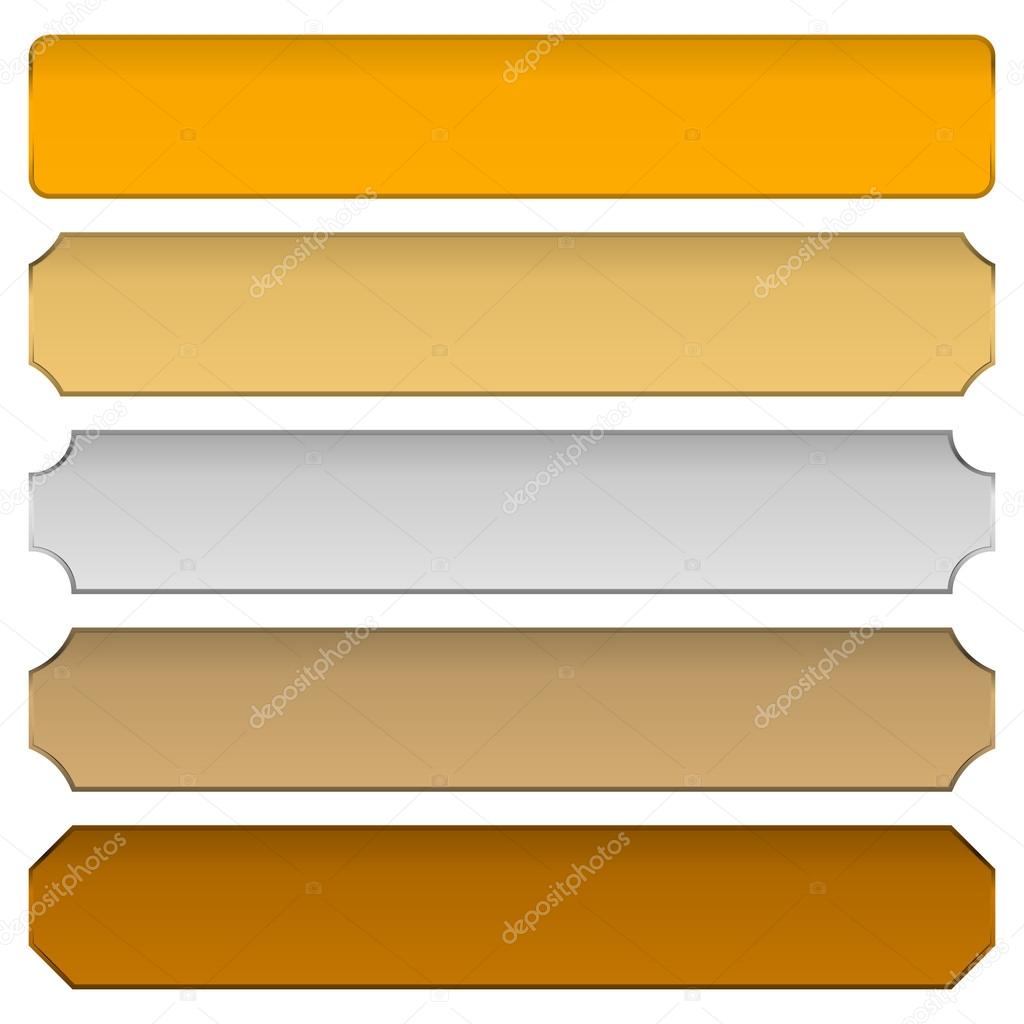 gold, silver, bronze metal banners