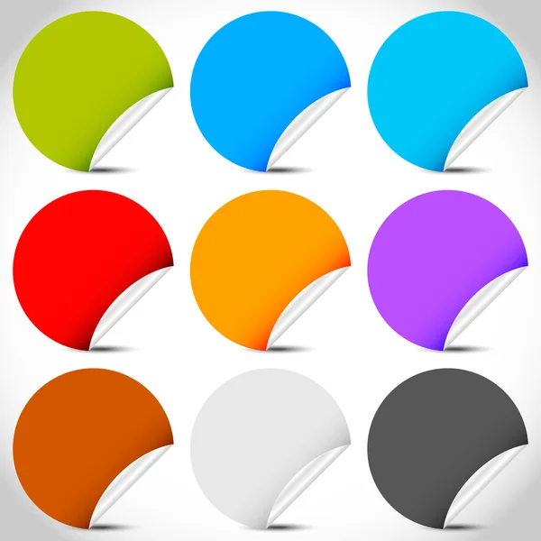 Aantal lege kleur stickers — Stockvector
