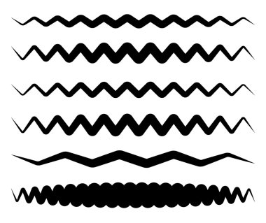 zikzak yatay çizgiler kümesi