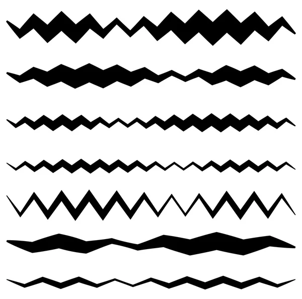 Zigzag horizontale lijnen instellen — Stockvector