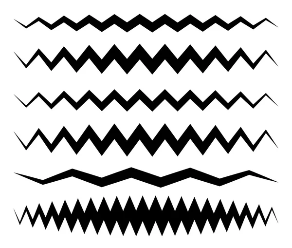 Zigzag horizontal lines set — Stock Vector