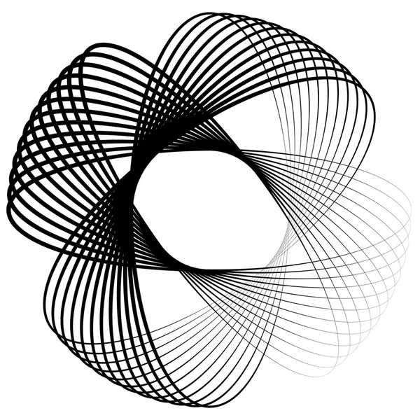 Circulaire element met kruisende lijnen. — Stockvector