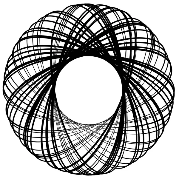 Elemento circular com linhas de intersecção . — Vetor de Stock