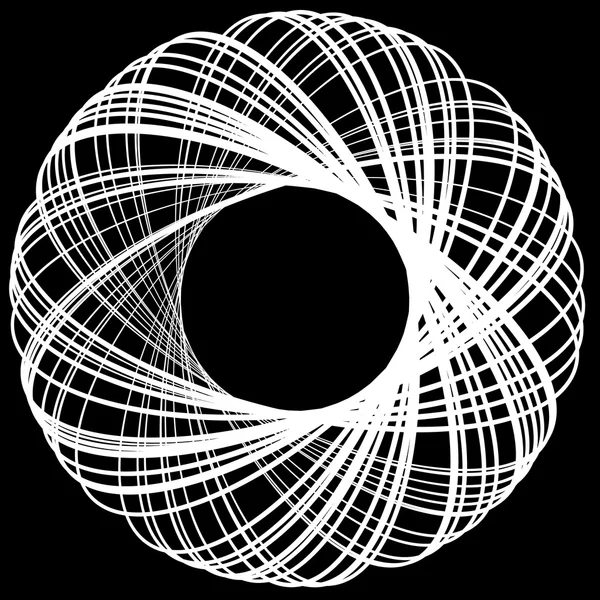 Kreisförmiges Element mit sich überschneidenden Linien. — Stockvektor