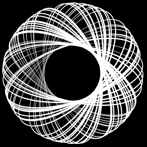 Okrągły element z przecinających się linii. — Wektor stockowy