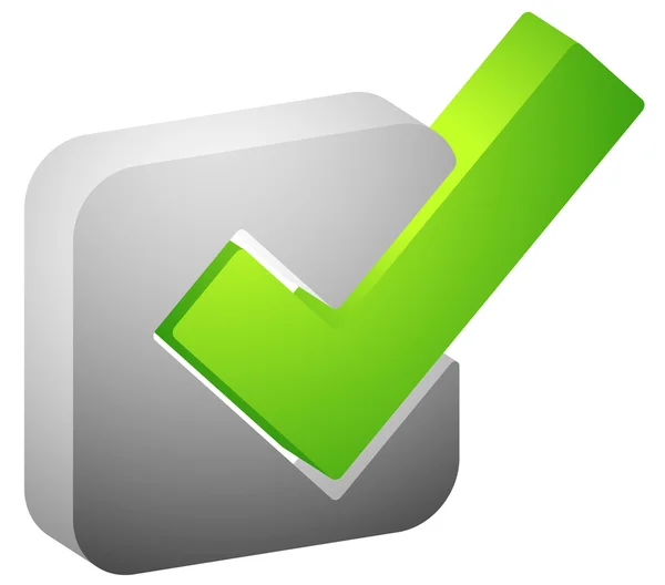 Marca de verificação verde, ícone de marca — Vetor de Stock