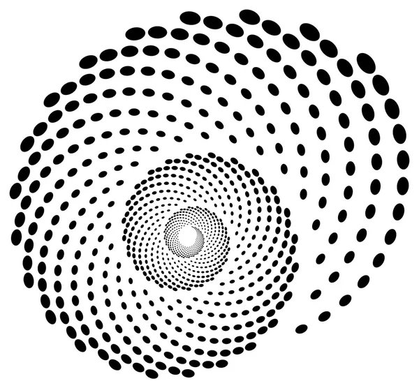 Elemento astratto dalla forma punteggiata a spirale — Vettoriale Stock