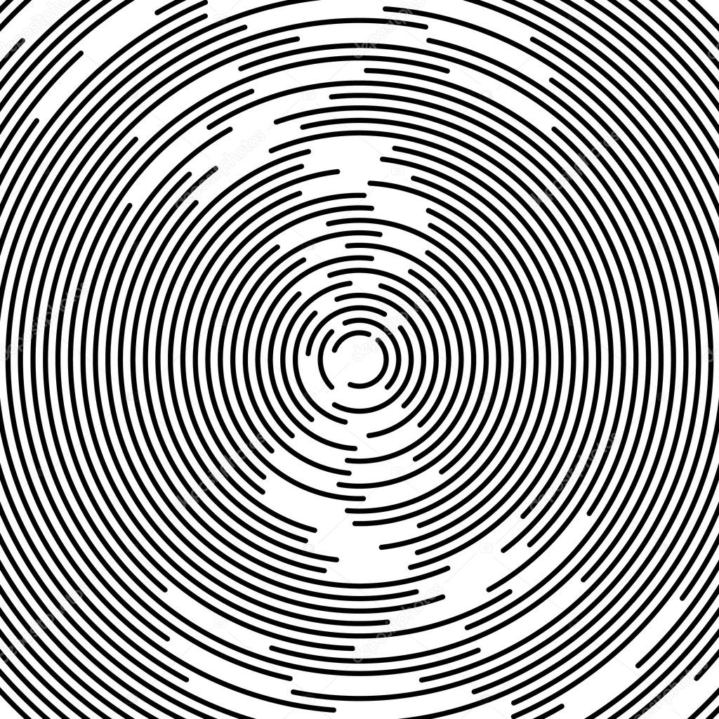Concentric circles abstract element.