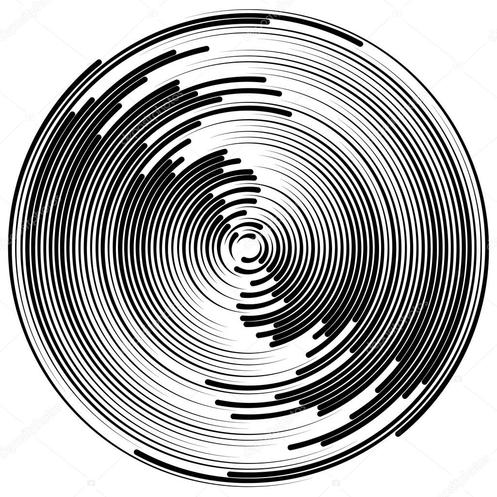 Concentric circles abstract element.
