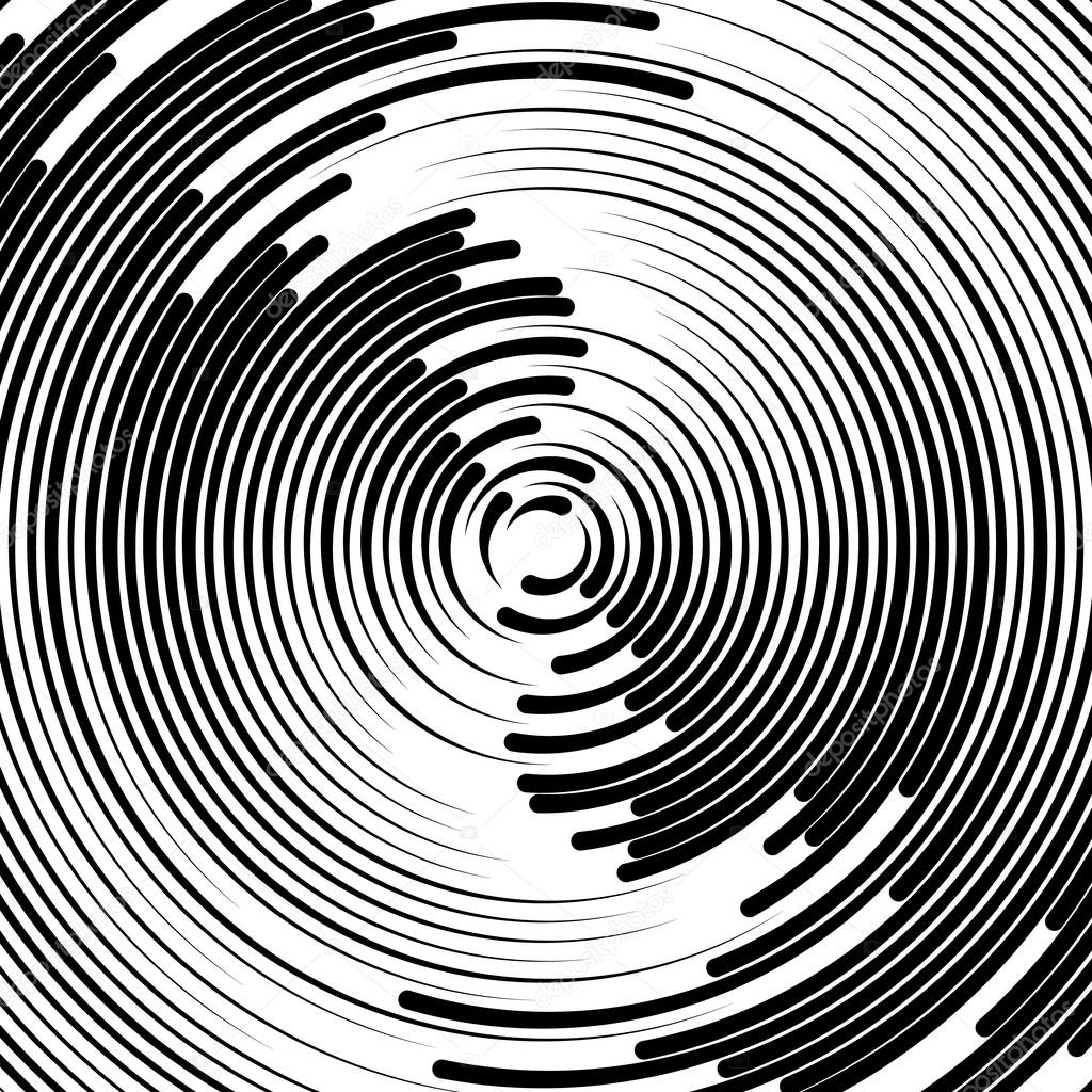 Concentric circles abstract element.