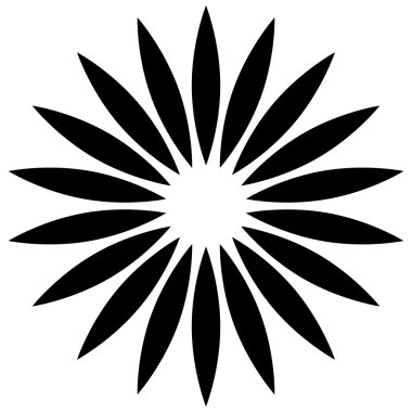 Soyut, simetrik çiçek siluet