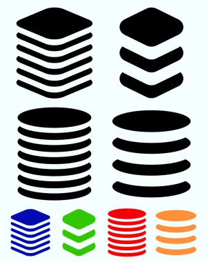 Tower, cylindrical barrel shapes set clipart