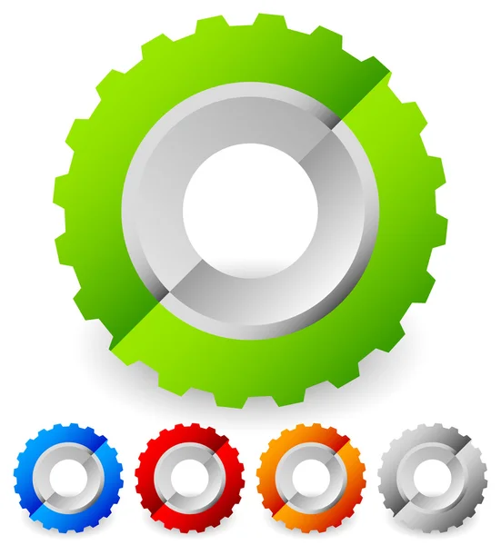 Colorful gearwheels, cogwheels set — Stock Vector