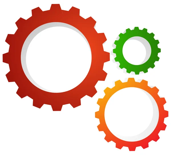 Colorful gearwheels, cogwheels set — Stock Vector