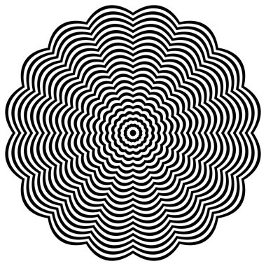 Distorsiyon etkisi ile soyut çizgili şekil