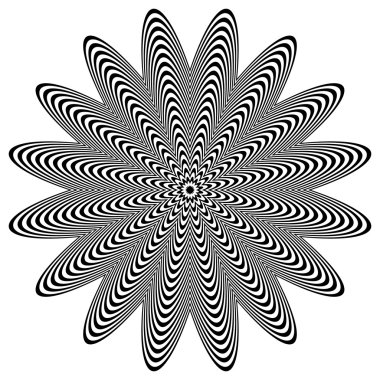 Distorsiyon etkisi ile soyut çizgili şekil