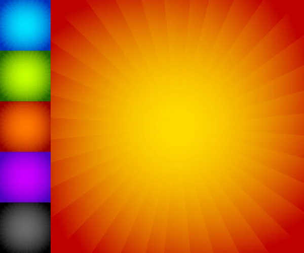 Farverige starburst baggrunde sæt . – Stock-vektor