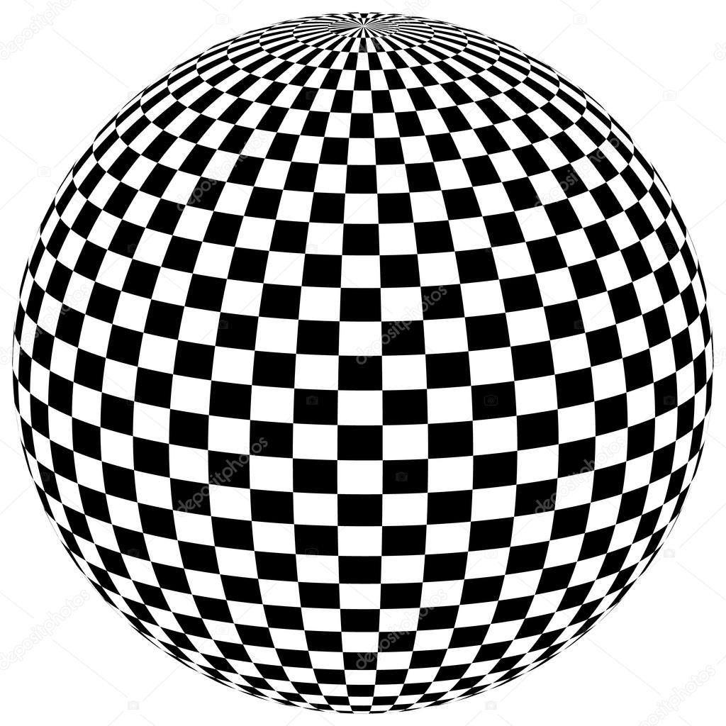 abstract ball with checkered surface