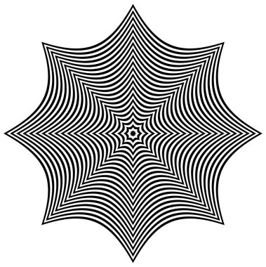 Distorsiyon etkisi ile soyut çizgili şekil