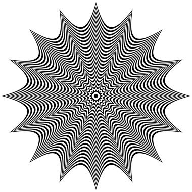 Distorsiyon etkisi ile soyut çizgili şekil