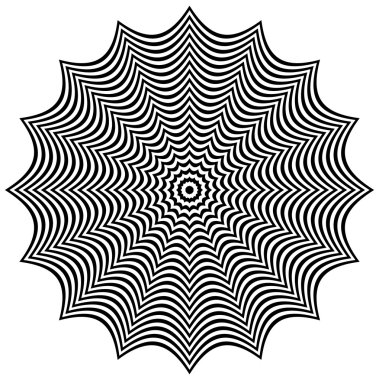 Distorsiyon etkisi ile soyut çizgili şekil