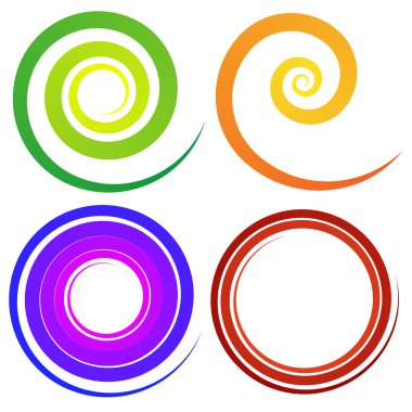 Kıvırcık spiral şekiller kümesi