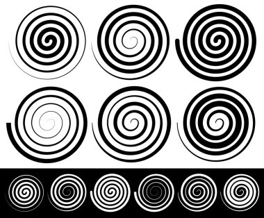 Abstract swirl,  spiral elements set clipart