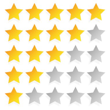 Yıldız derecelendirmesi Şablon 5 yıldız ile.