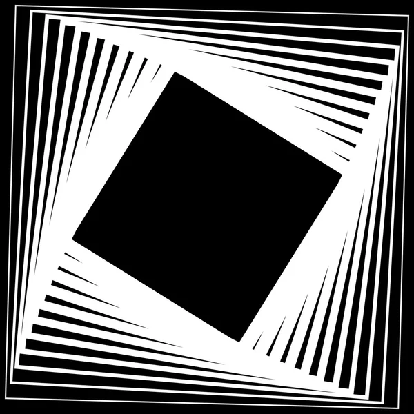 Abstrait monochrome carrés rotatifs fond — Image vectorielle