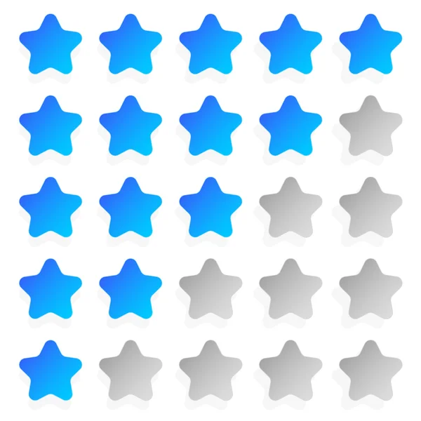 Star rating template with 5 stars. — Stock Vector