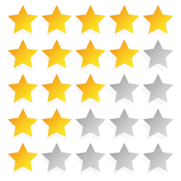 Star rating template with 5 stars. — Stock Vector