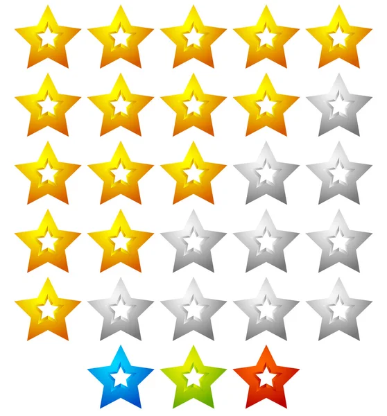 Modelo de classificação de estrelas com 5 estrelas . — Vetor de Stock