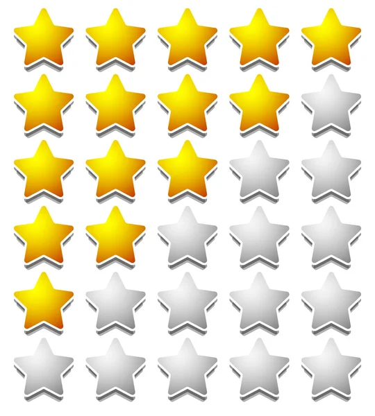 Набір шаблонів рейтингу зірок — стоковий вектор