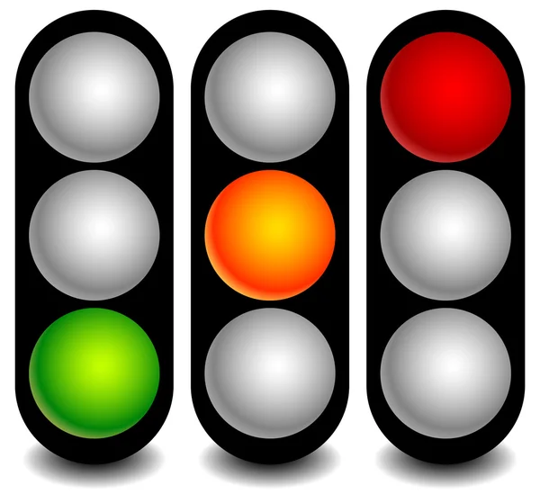 Semáforos, lámparas, semáforos — Vector de stock