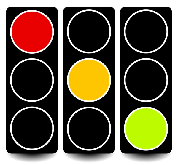 Semáforos, lámparas, semáforos — Vector de stock