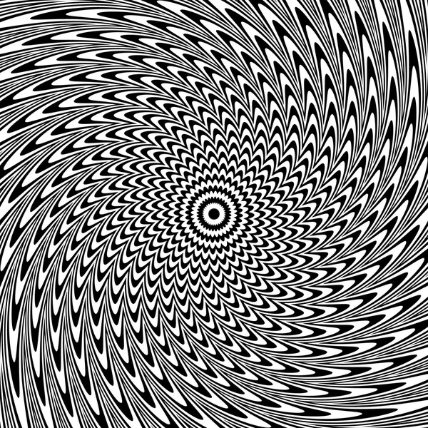 Schwarze und weiße Spirallinien Hintergrund — Stockvektor