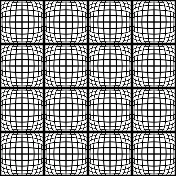 Sfondo quadrati mosaico con piastrelle distorte di quadrati. Mono astratto — Vettoriale Stock