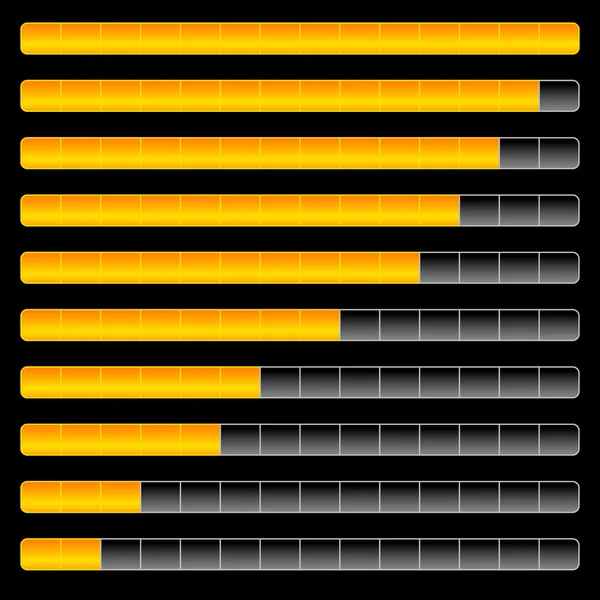 Progreso, plantillas de barra de carga conjunto — Archivo Imágenes Vectoriales