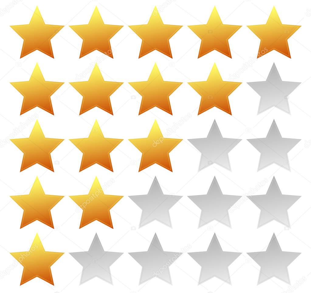 Star rating template with 5 stars.