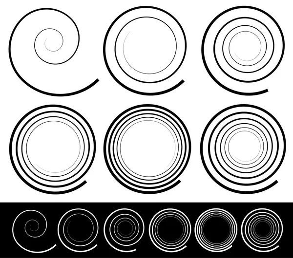 Reihe abstrakter Spiralelemente. — Stockvektor