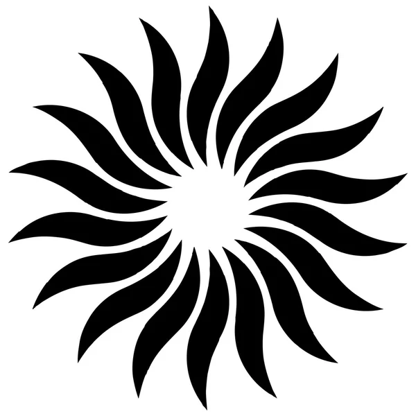 Abstrakte, symmetrische Blütensilhouette — Stockvektor