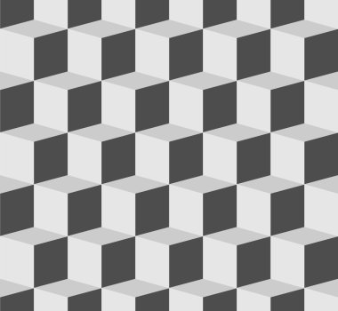 3D küp tek renkli desen