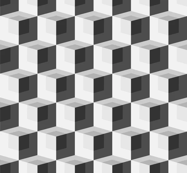 3D cubes monochrome pattern — Stock Vector