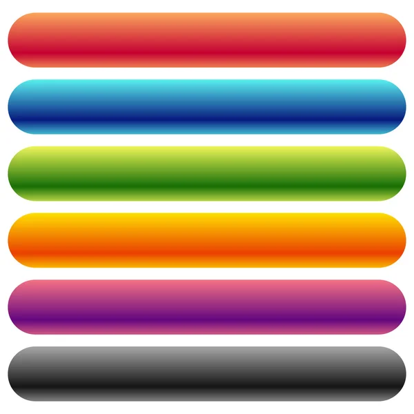 Kolorowy, zaokrąglone transparent, zestaw przycisków — Wektor stockowy