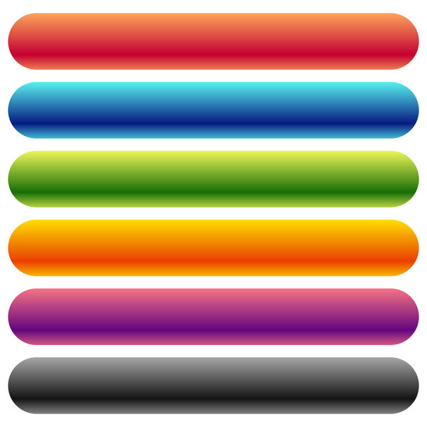 Colorful, rounded banner, buttons set