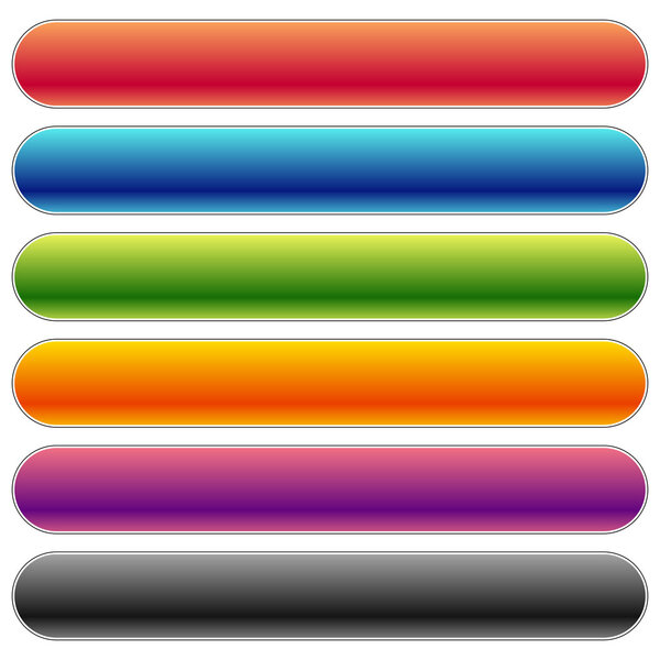 Colorful, rounded banner, buttons set
