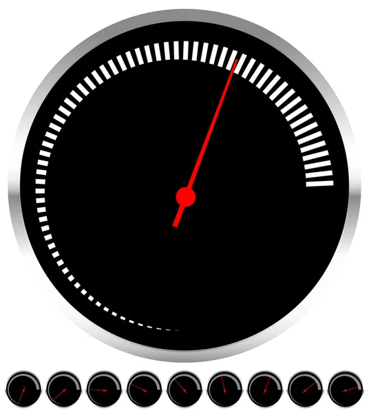 Circular dial, gauge template — Stock Vector