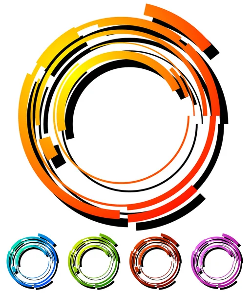 Conjunto de círculos geométricos abstractos de alta tecnología — Vector de stock