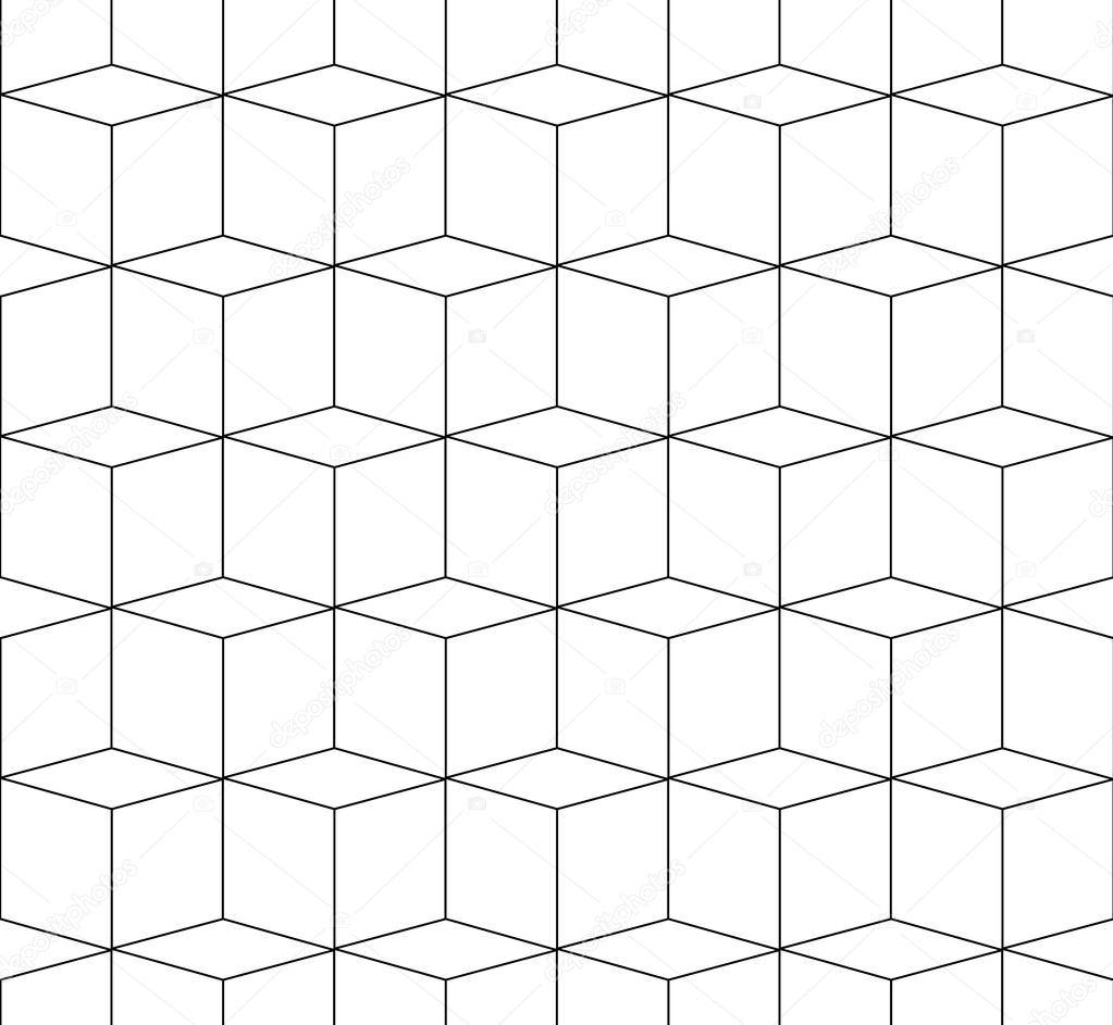 3D cubes monochrome pattern