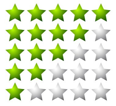 5 stars rating elements clipart